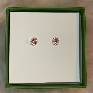 Coach Turnlock Oval Earrings - Rose Gold - New